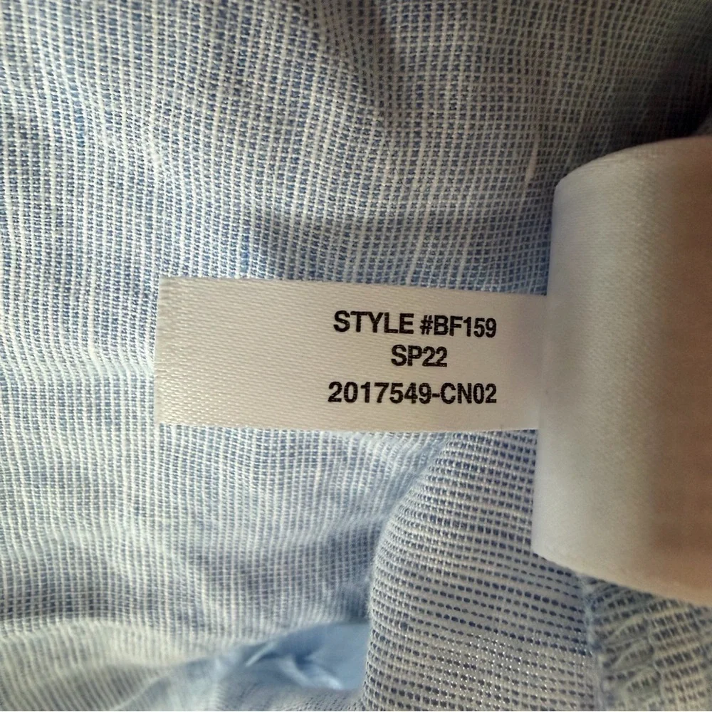 J. Crew Blue Smocked Linen-Cotton Beach Midi Dress Size Medium 41855